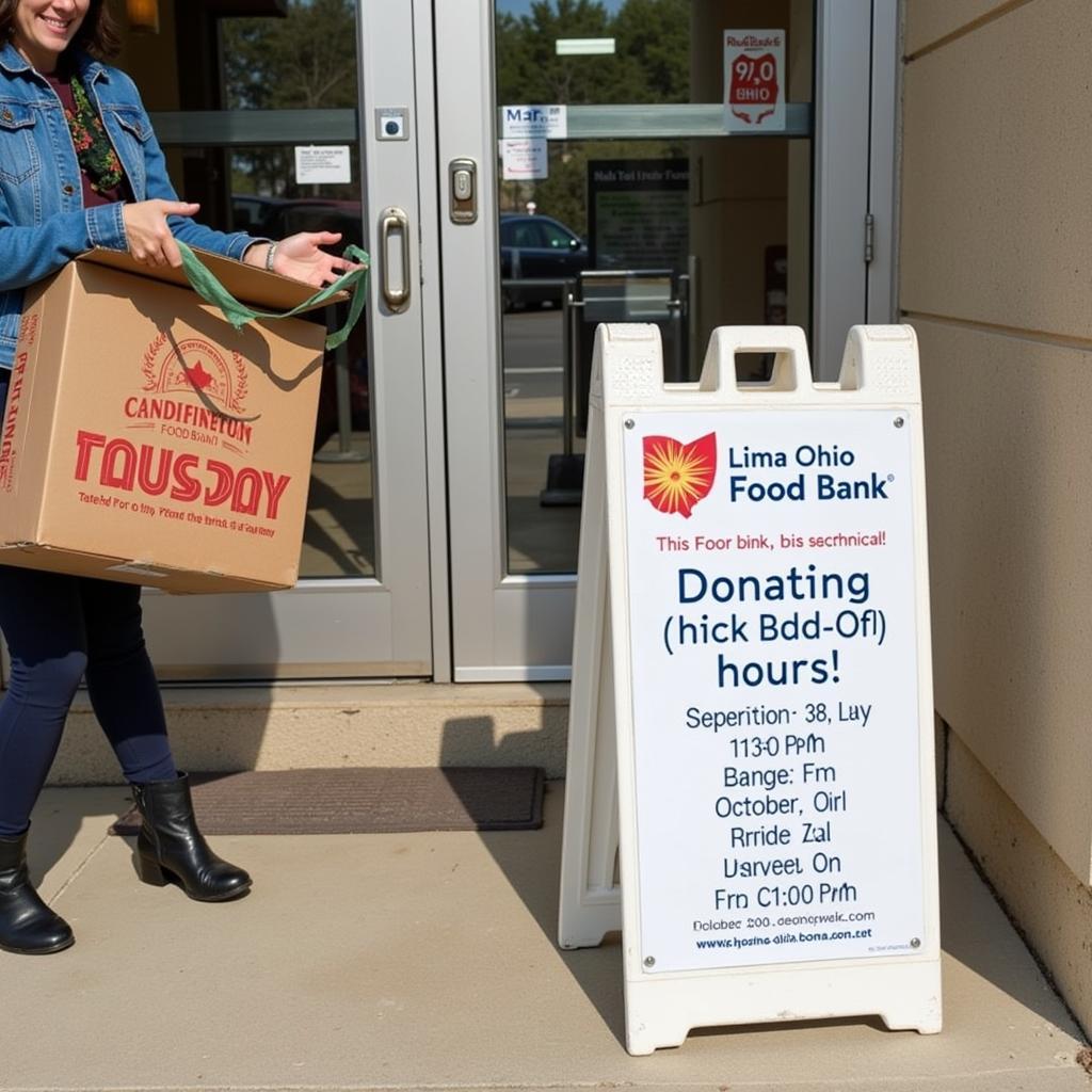 Donating food at the Lima Ohio Food Bank.