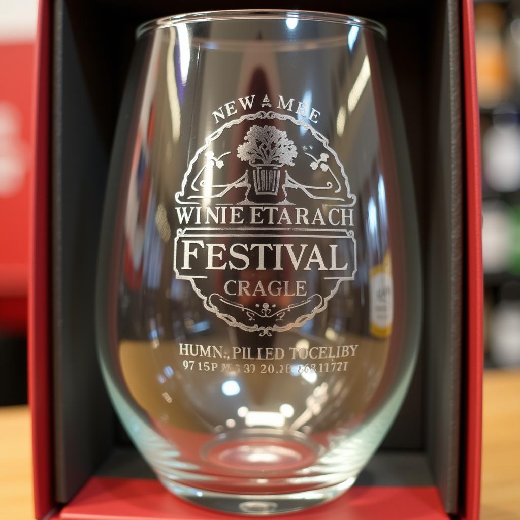 A limited edition food and wine festival wine glass