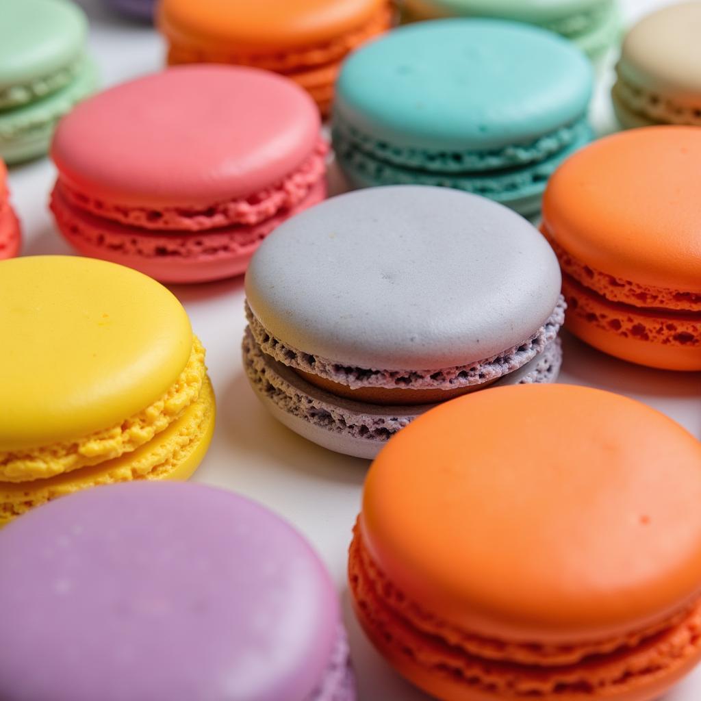 Liquid food whitener helps create vibrant colors in macarons.