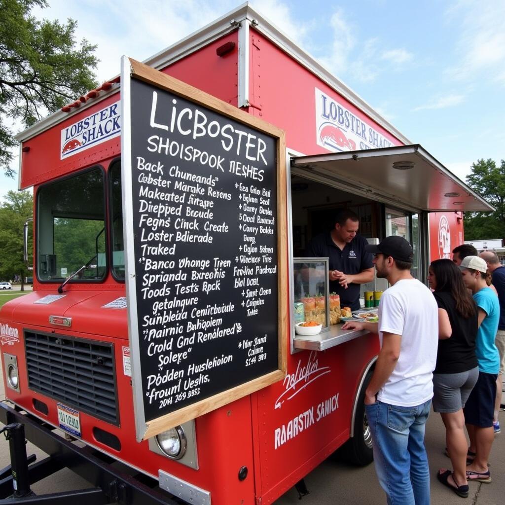 Lobster Shack Food Truck Menu Display in Houston