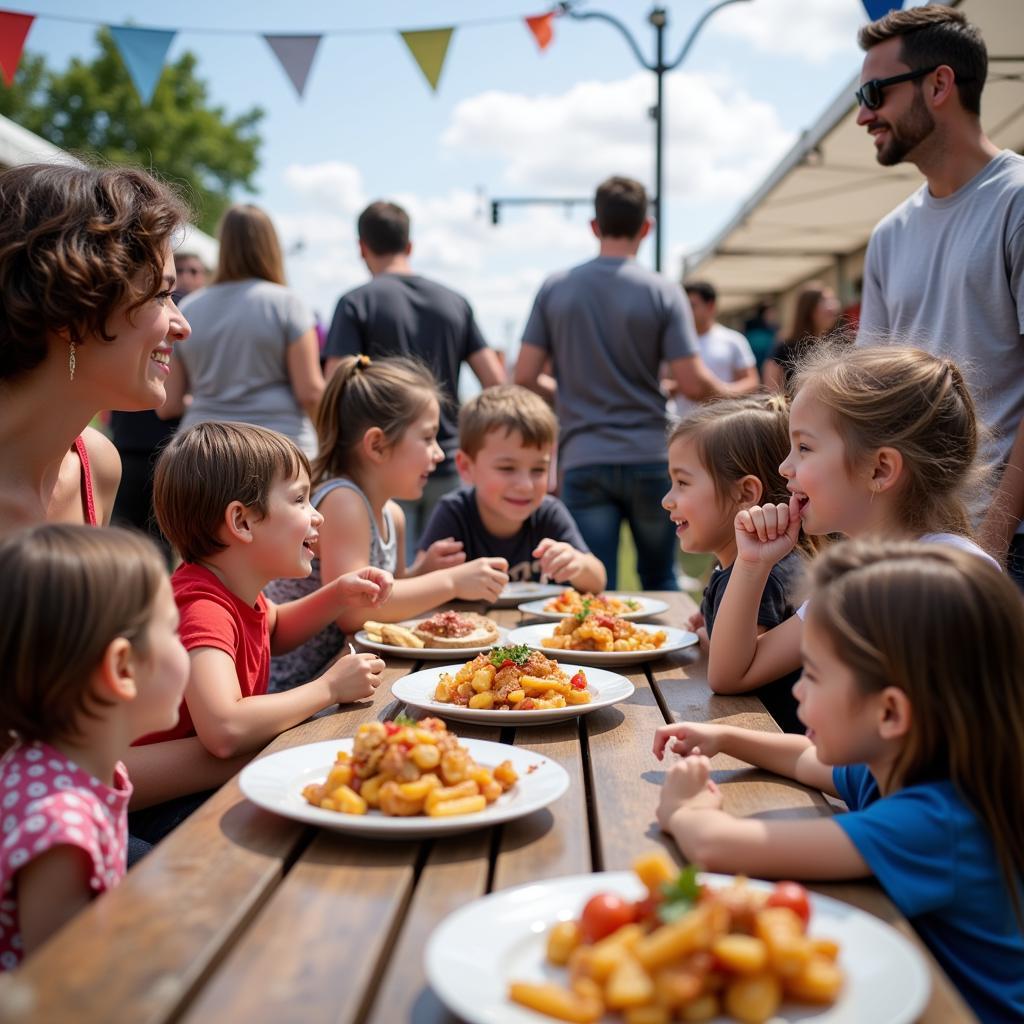 Lockport Food Fest Families Enjoying Food