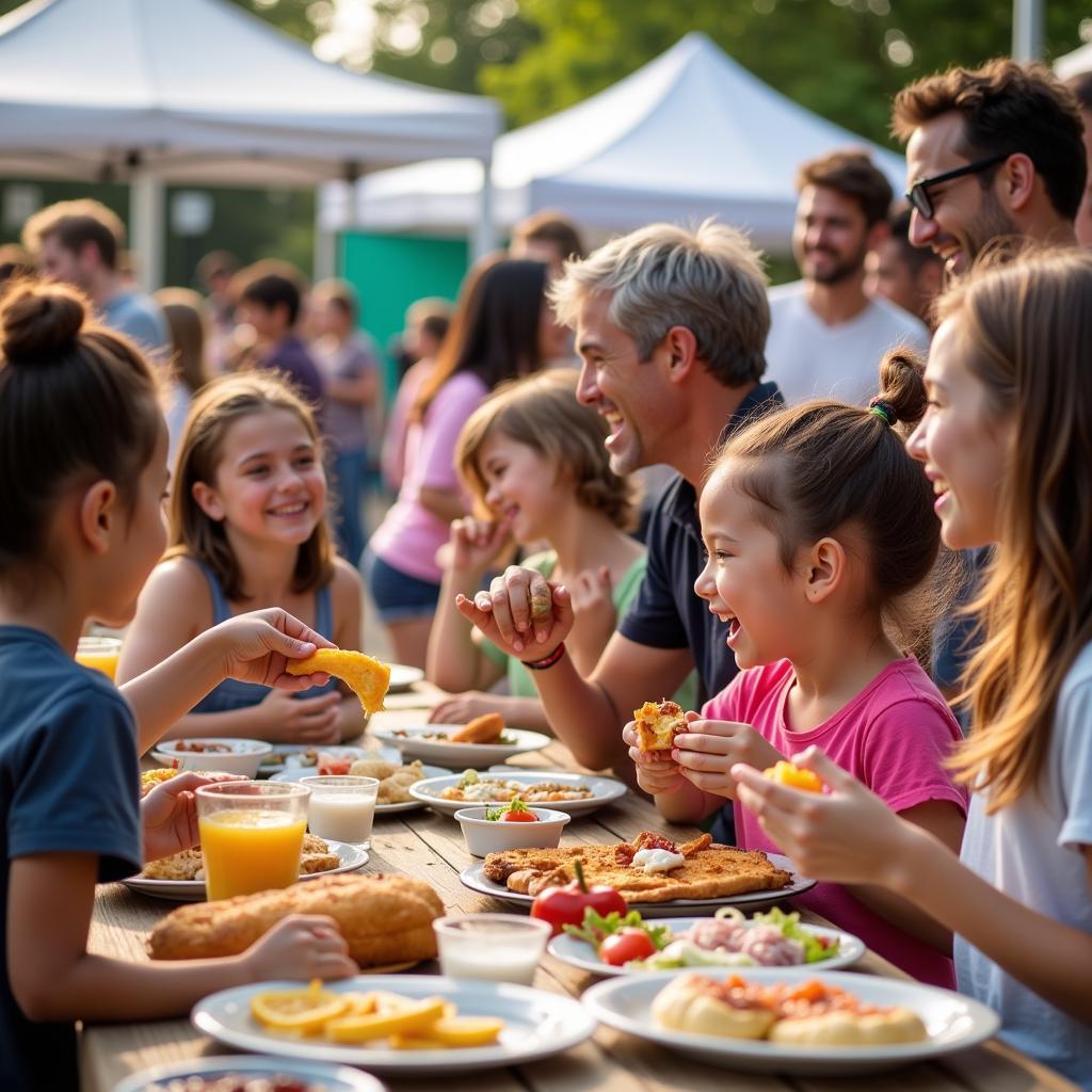 Lockport Food Festival Families Enjoying the Event