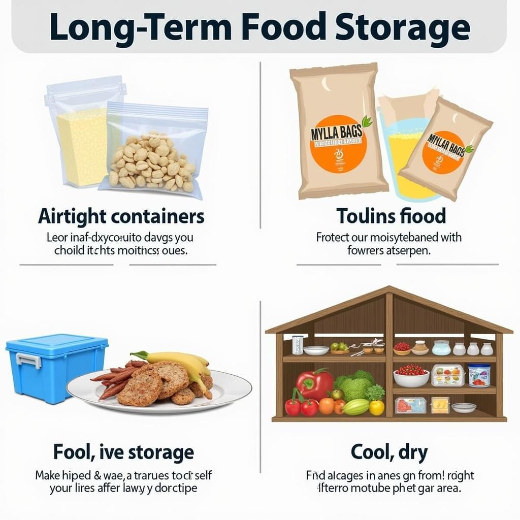 Proper storage solutions for long-term food preservation.