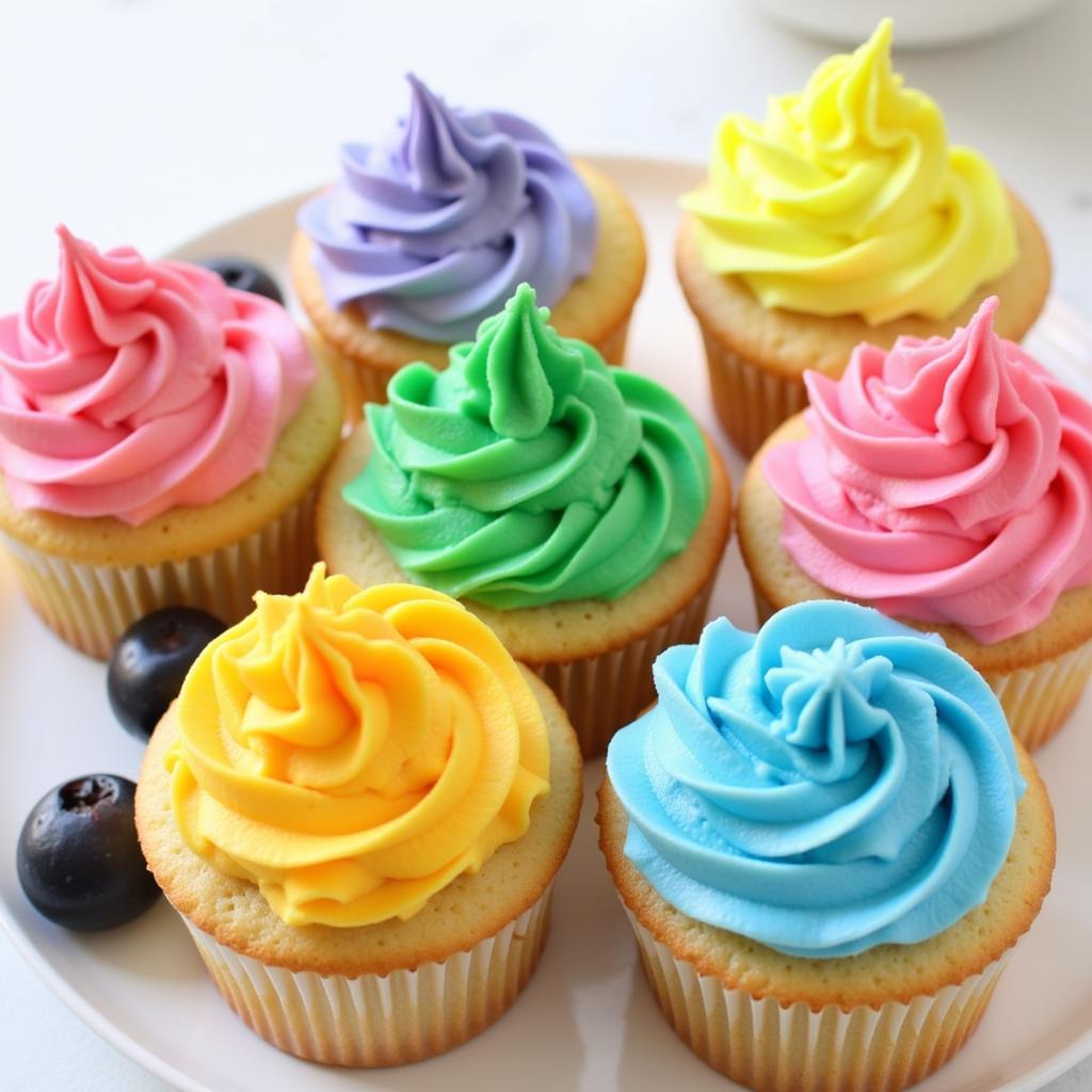 Colorful Cupcakes Dyed with LorAnn Food Coloring