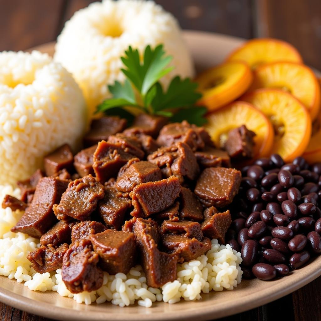 A plate of Pabellón Criollo from Los Chamos