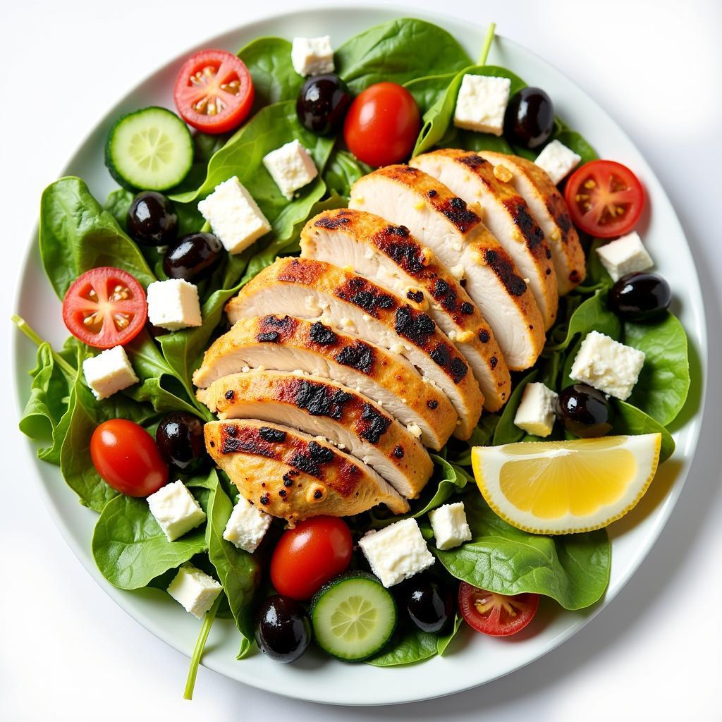 Low Carb Greek Salad with Grilled Chicken