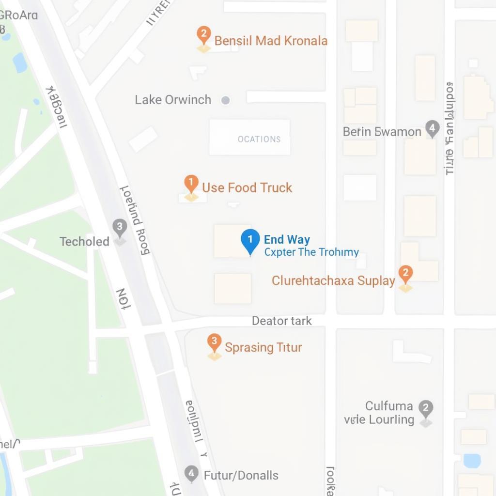 Map showing Lucky's Food Truck location