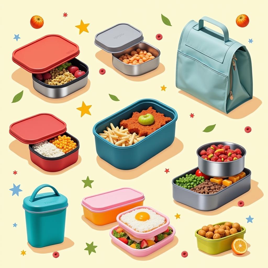 Variety of Lunch Box Food Containers