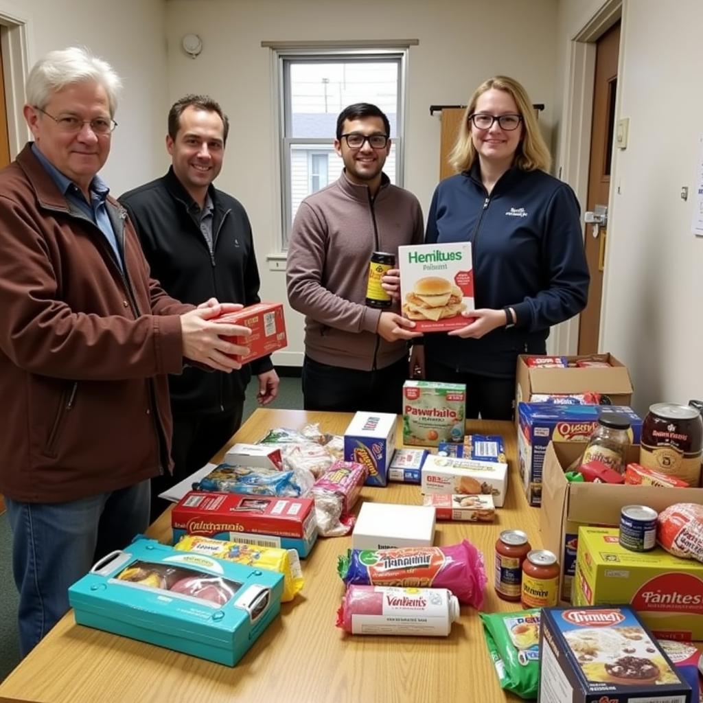 Lyndhurst Community Members Donating to the Food Pantry