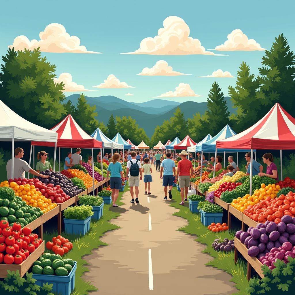 Maine Farmers Market with Fresh Produce