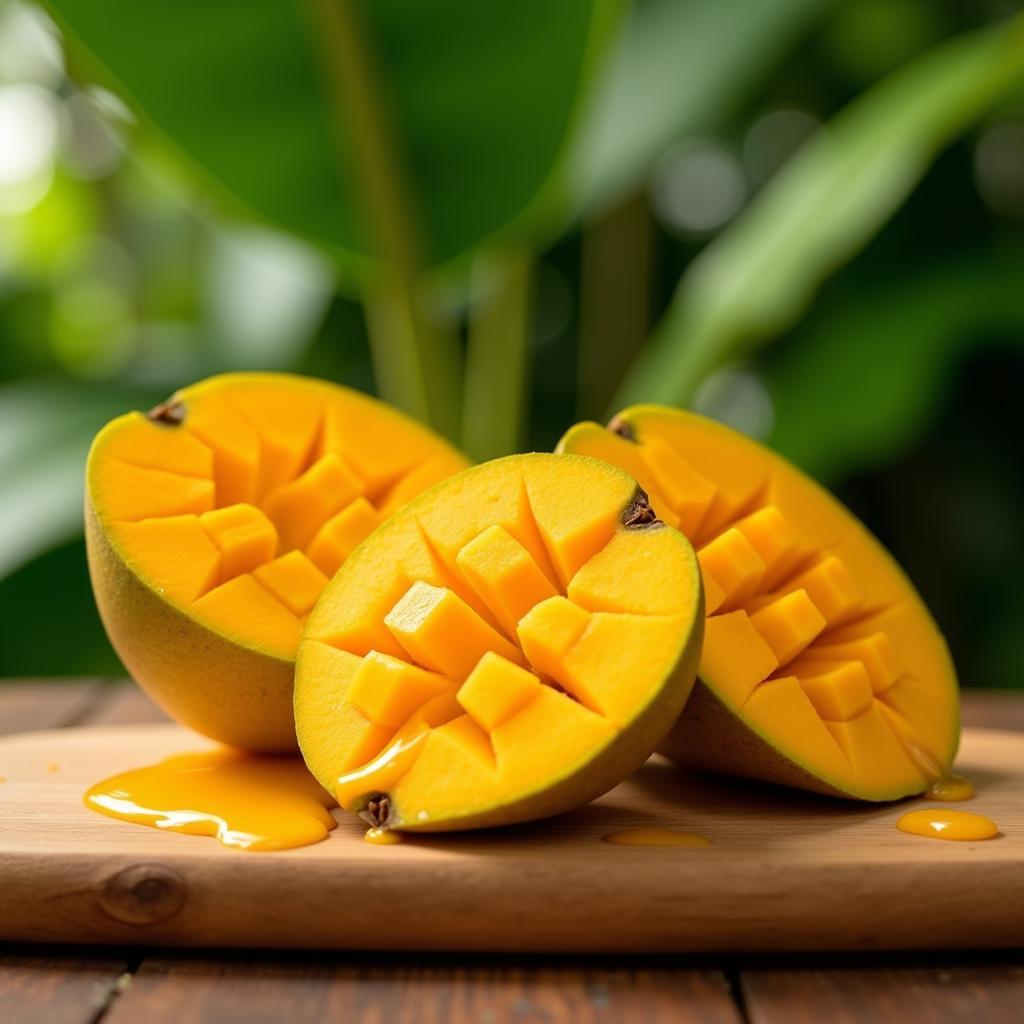 Ripe Mango Exuding Tropical Aroma, a Prime Example of Perfume Food