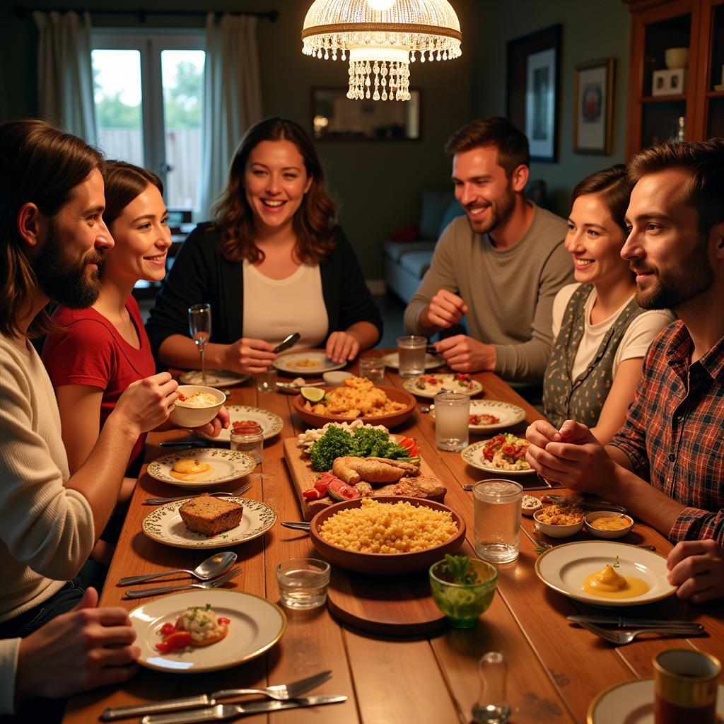 Family enjoying a Marandino meal together