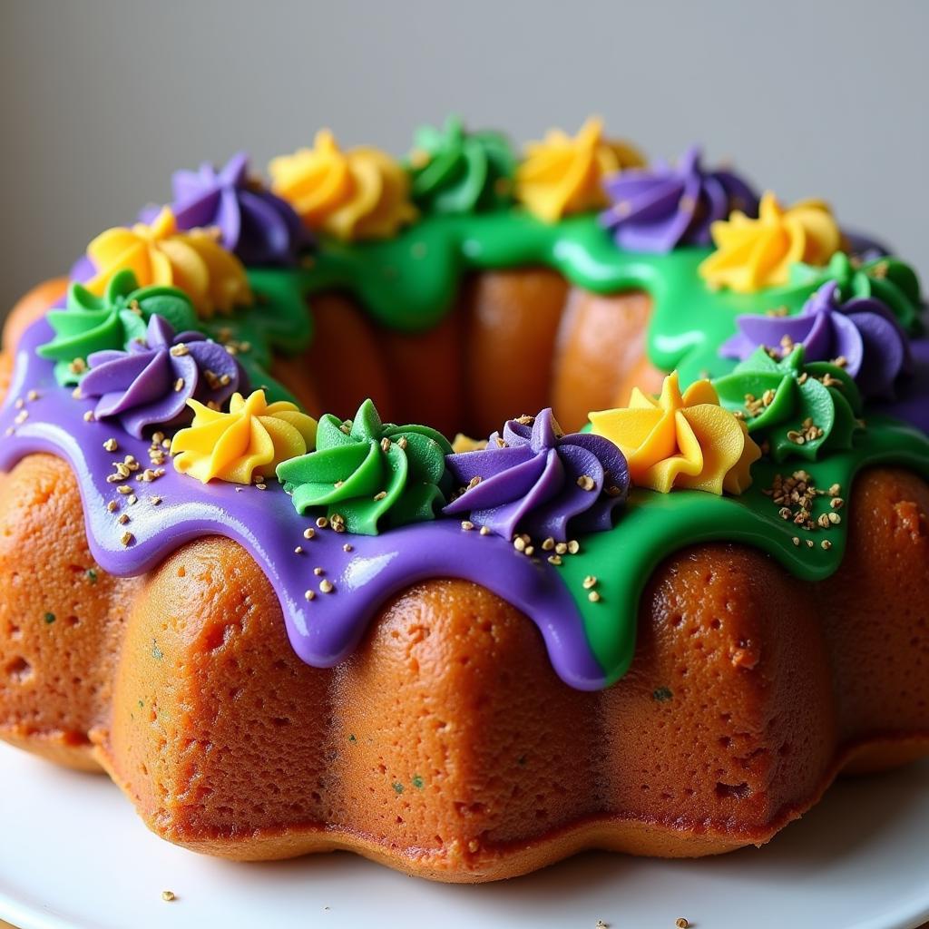 Mardi Gras King Cake Vegetarian Version