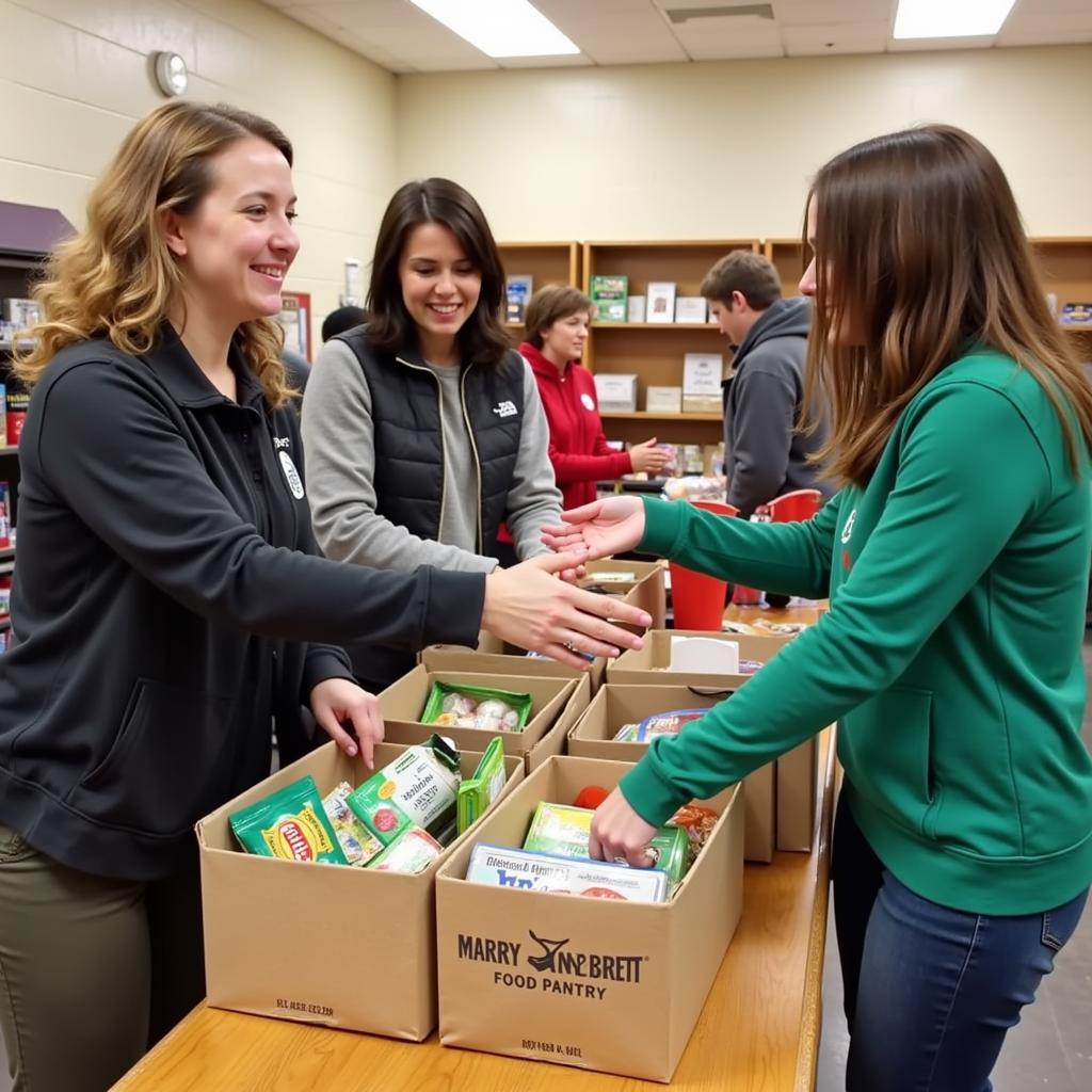 Mary Ann Brett Food Pantry volunteers assisting families