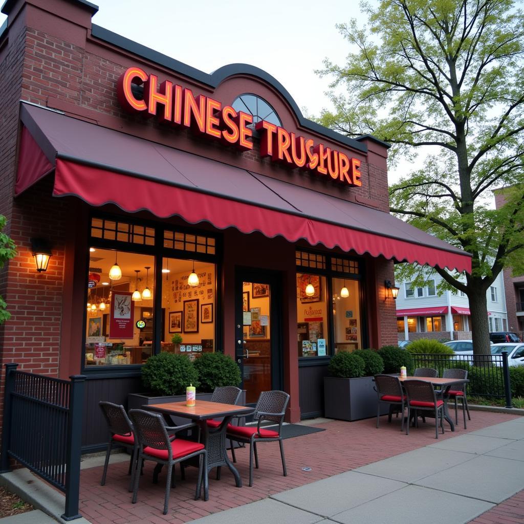 Exterior of a bustling Chinese restaurant in Massillon, Ohio