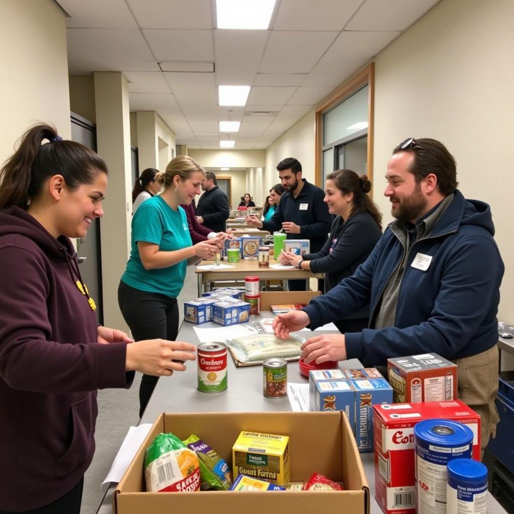 Volunteers at Mater Christi Food Pantry assisting clients