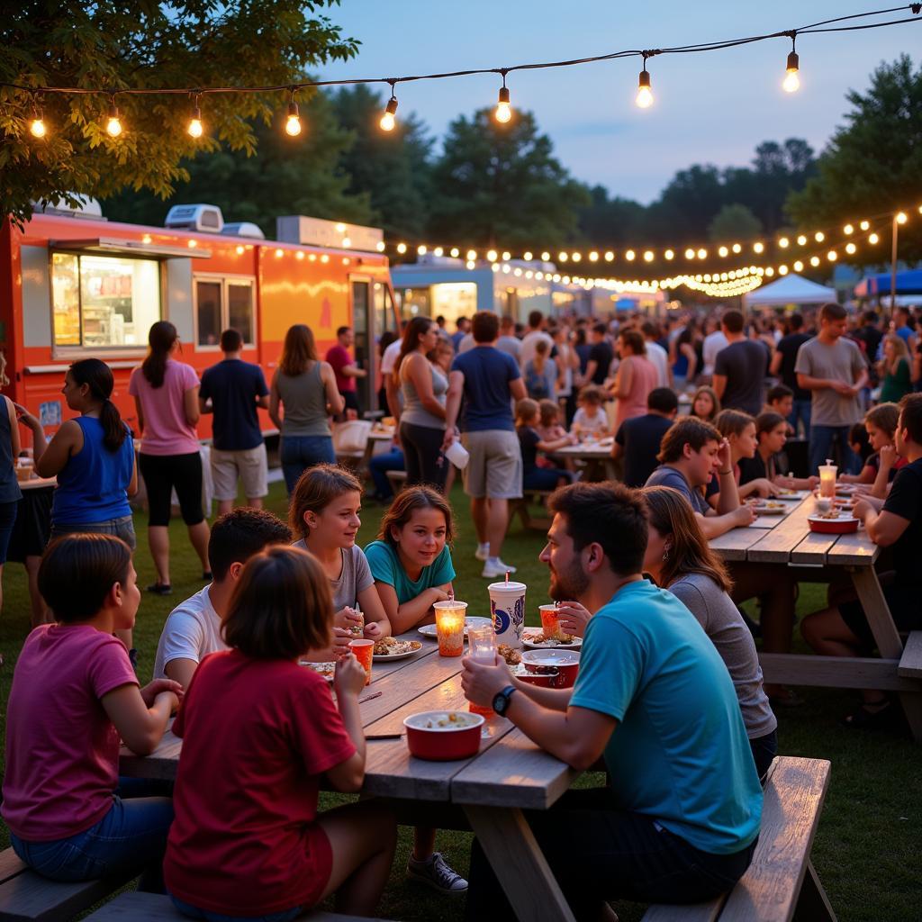 Medford Food Truck Night Bustling Crowd