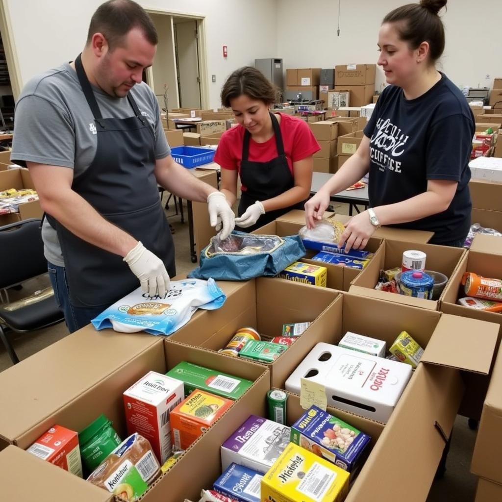 Medina County Food Pantry Volunteers Packing Boxes