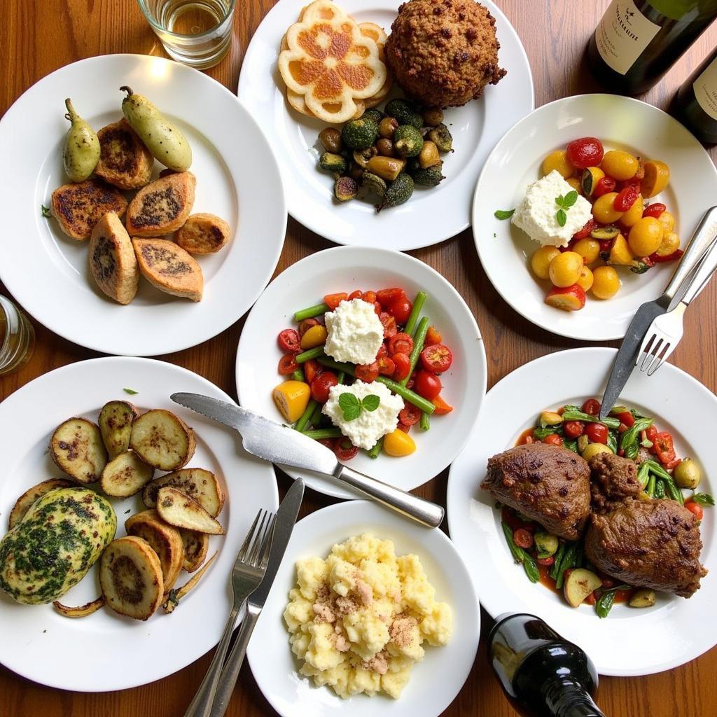 Mediterranean Food and Wine Pairing Table