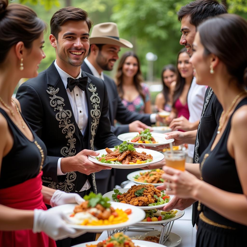 Friendly Catering Staff Serving Guests at an Oakland Event