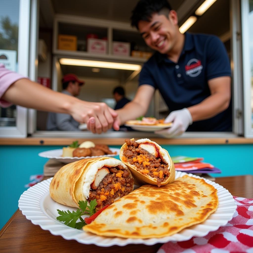 Mexican Food Truck Burrito and Quesadilla