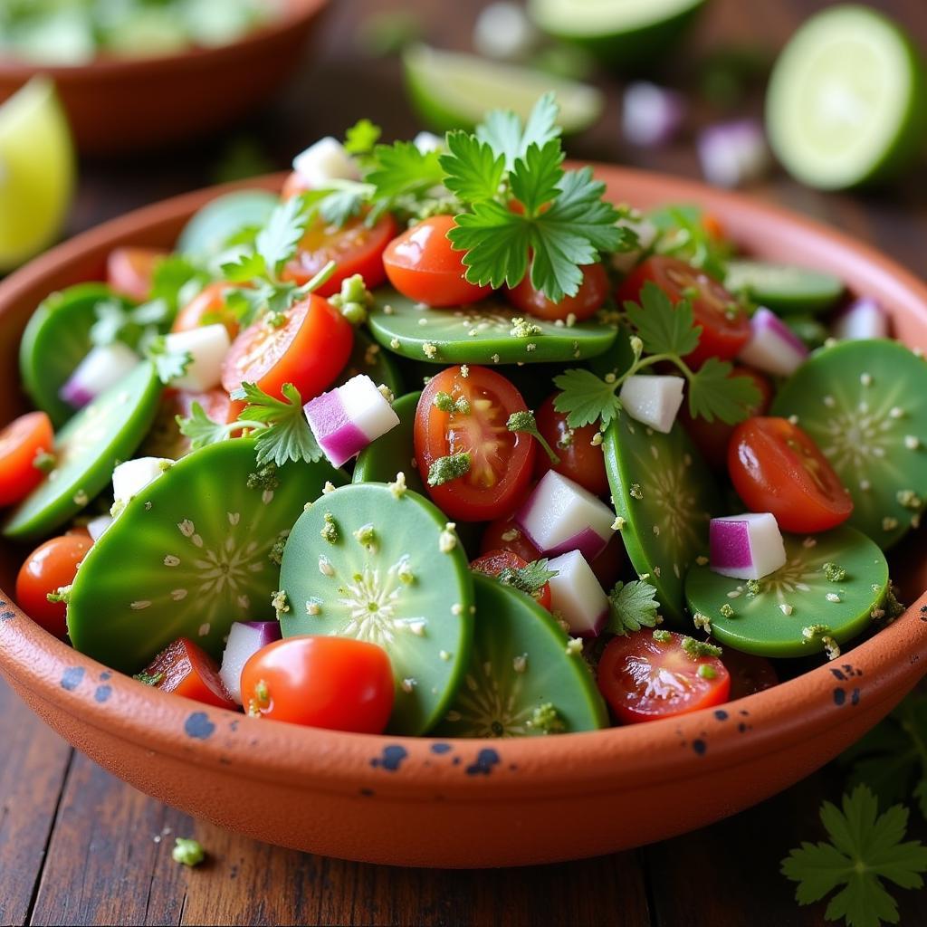 Fresh Nopales Salad for Lent