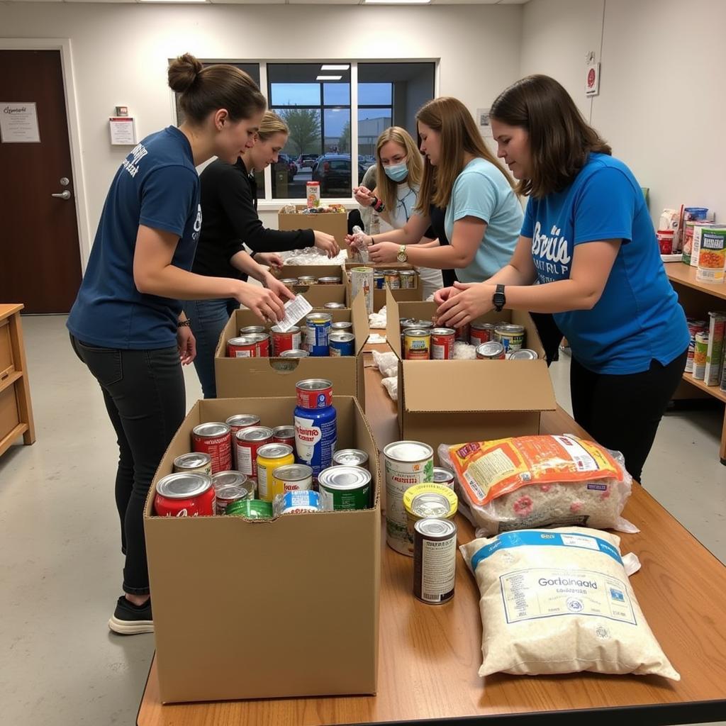 Sorting Food Donations at a Miami Gardens Food Pantry