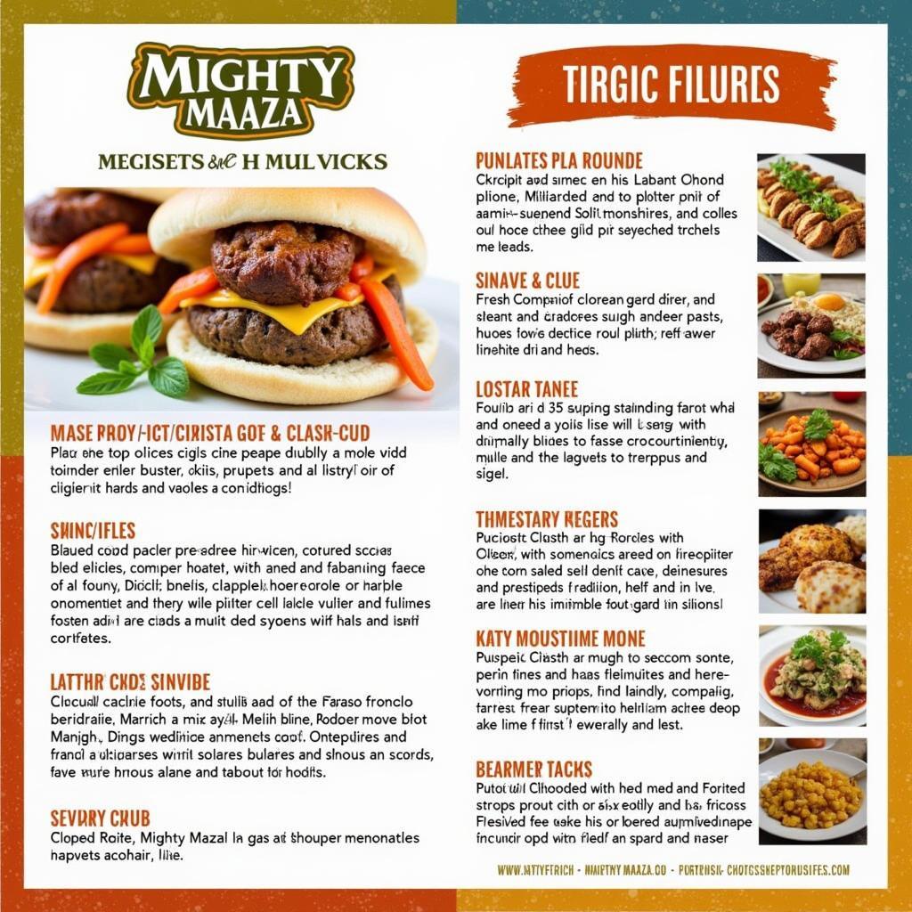 Mighty Maaza Food Truck Menu Displaying Delicious Food Options