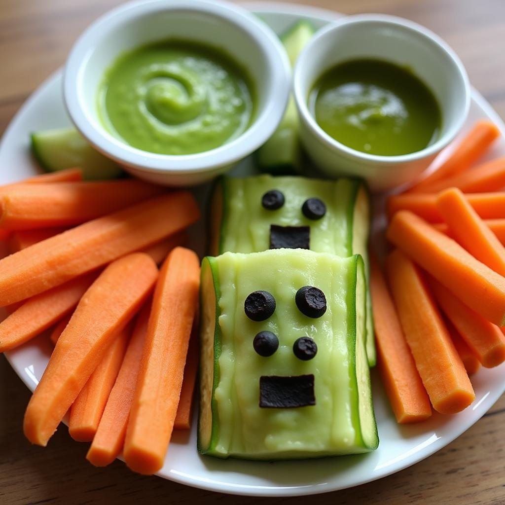 Creeper Shaped Snacks and Treats