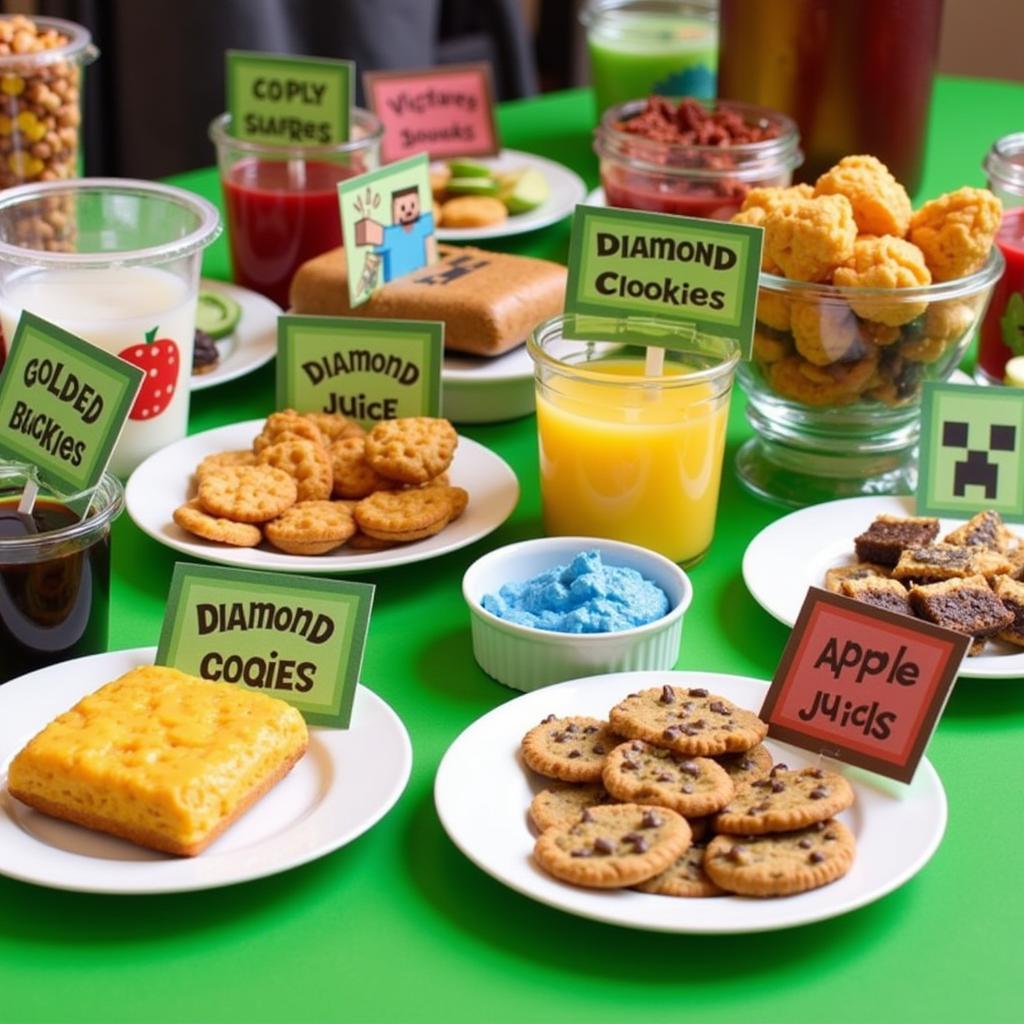 Printable Minecraft food labels for party decorations