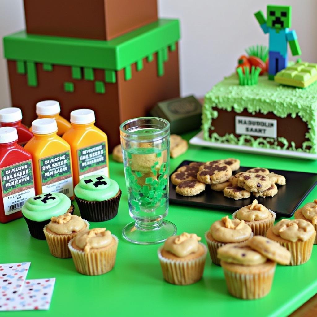 Minecraft Party Food Labels and Toppers