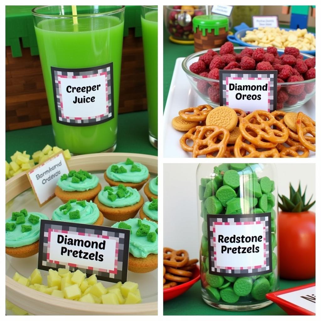 Minecraft Printable Food Labels for a Themed Party