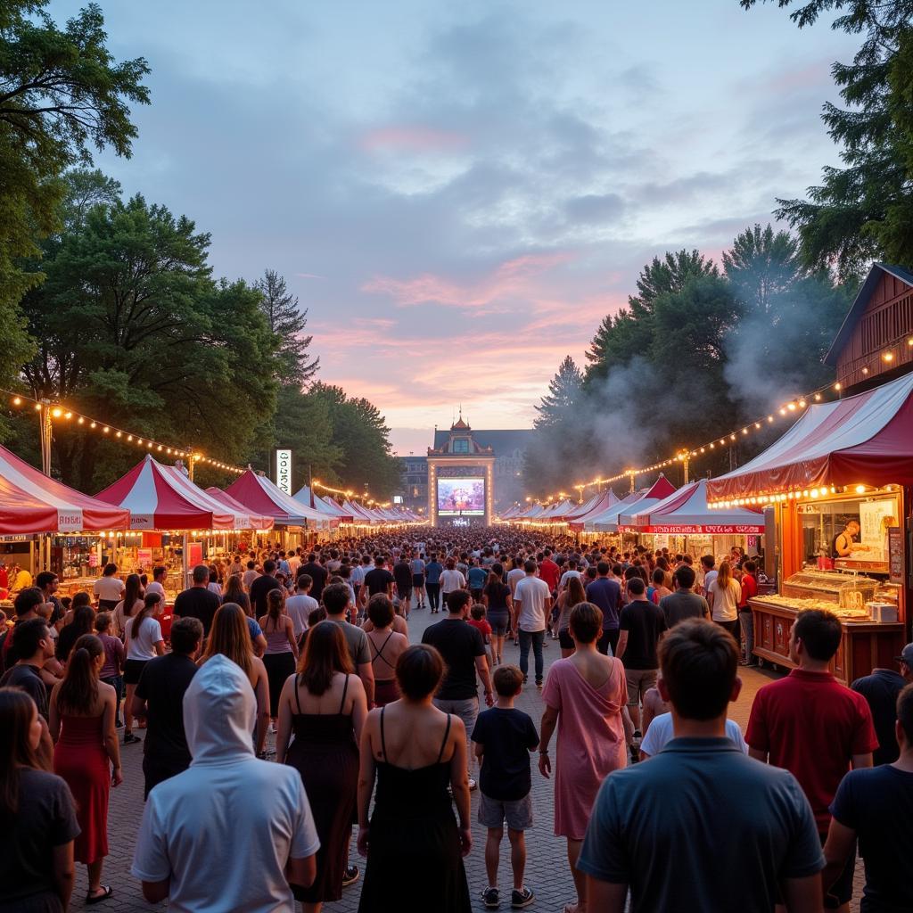 Crowds Enjoying the Minnesota Thai Street Food Festival