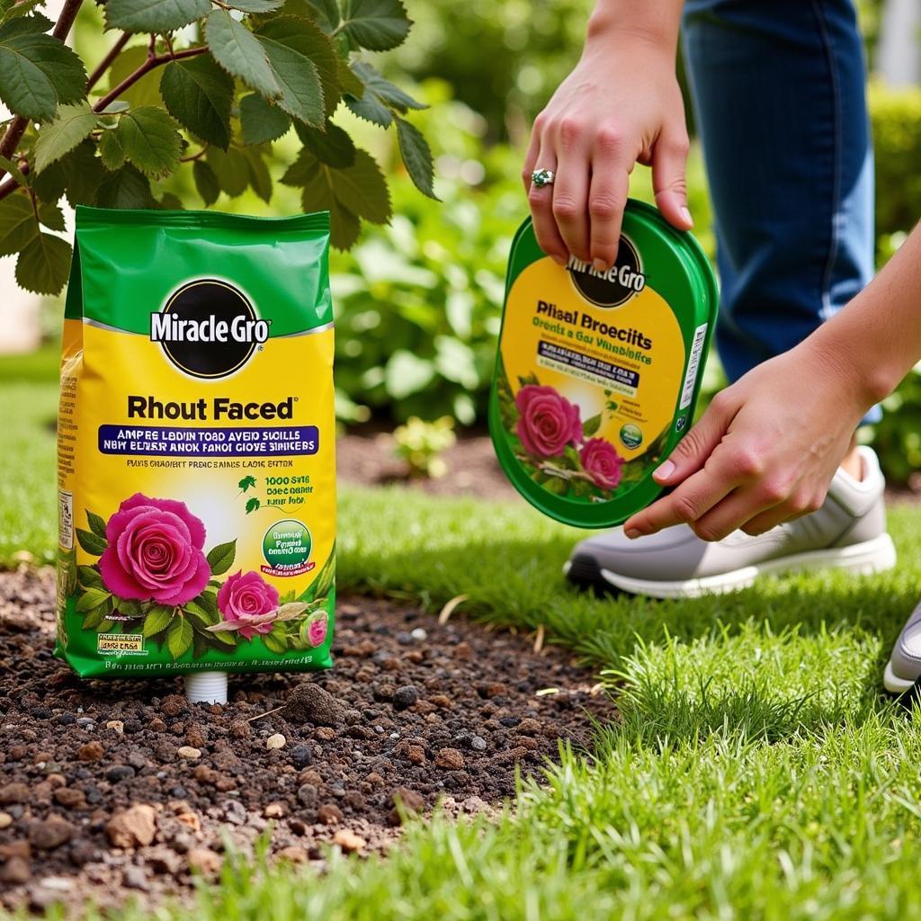 Applying Miracle-Gro Plant Food Spikes