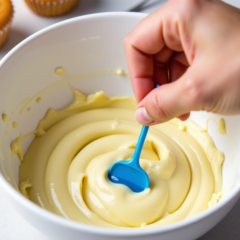 Mixing Food Coloring into Cake Batter