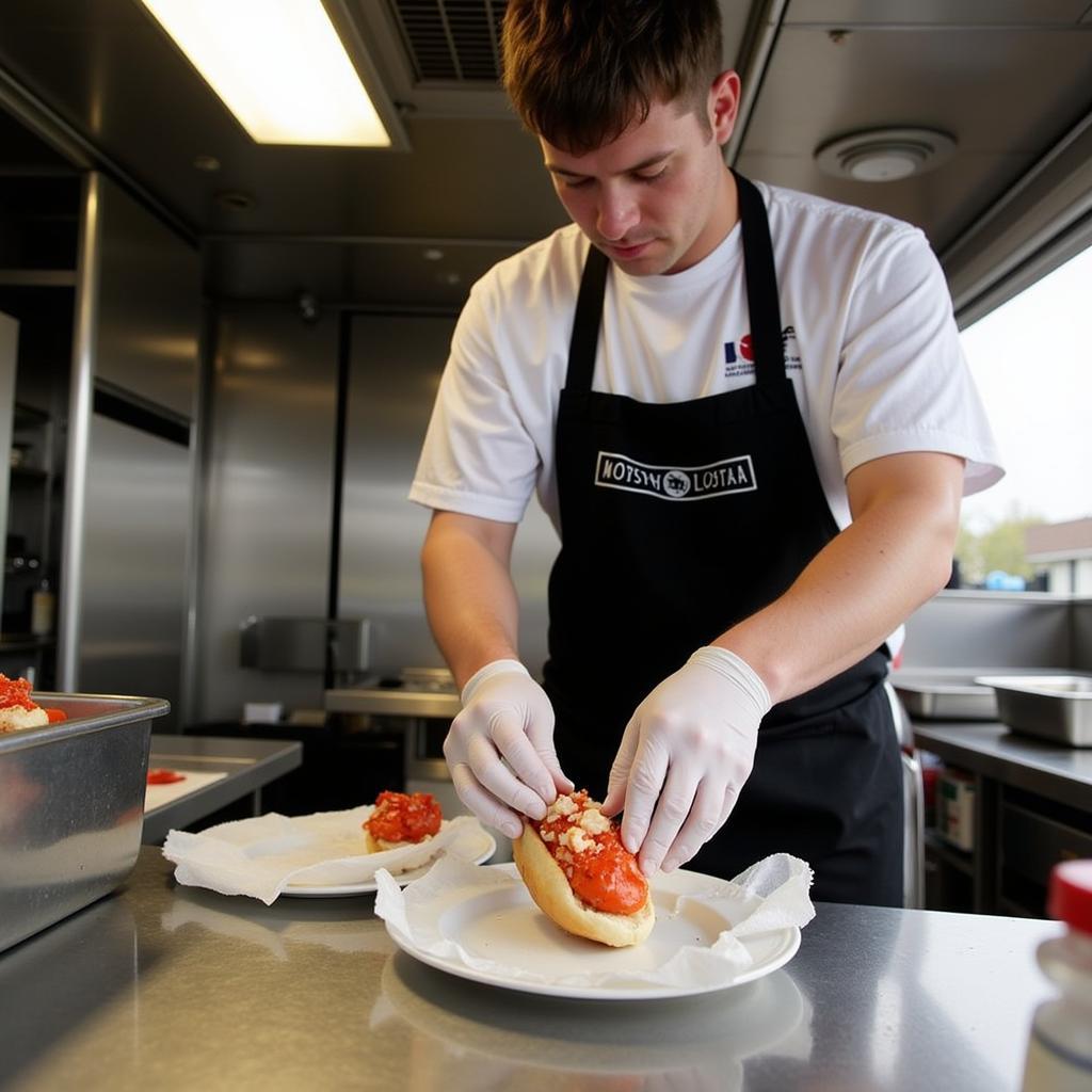 Mobstah Lobstah food truck chef expertly preparing lobster dishes.