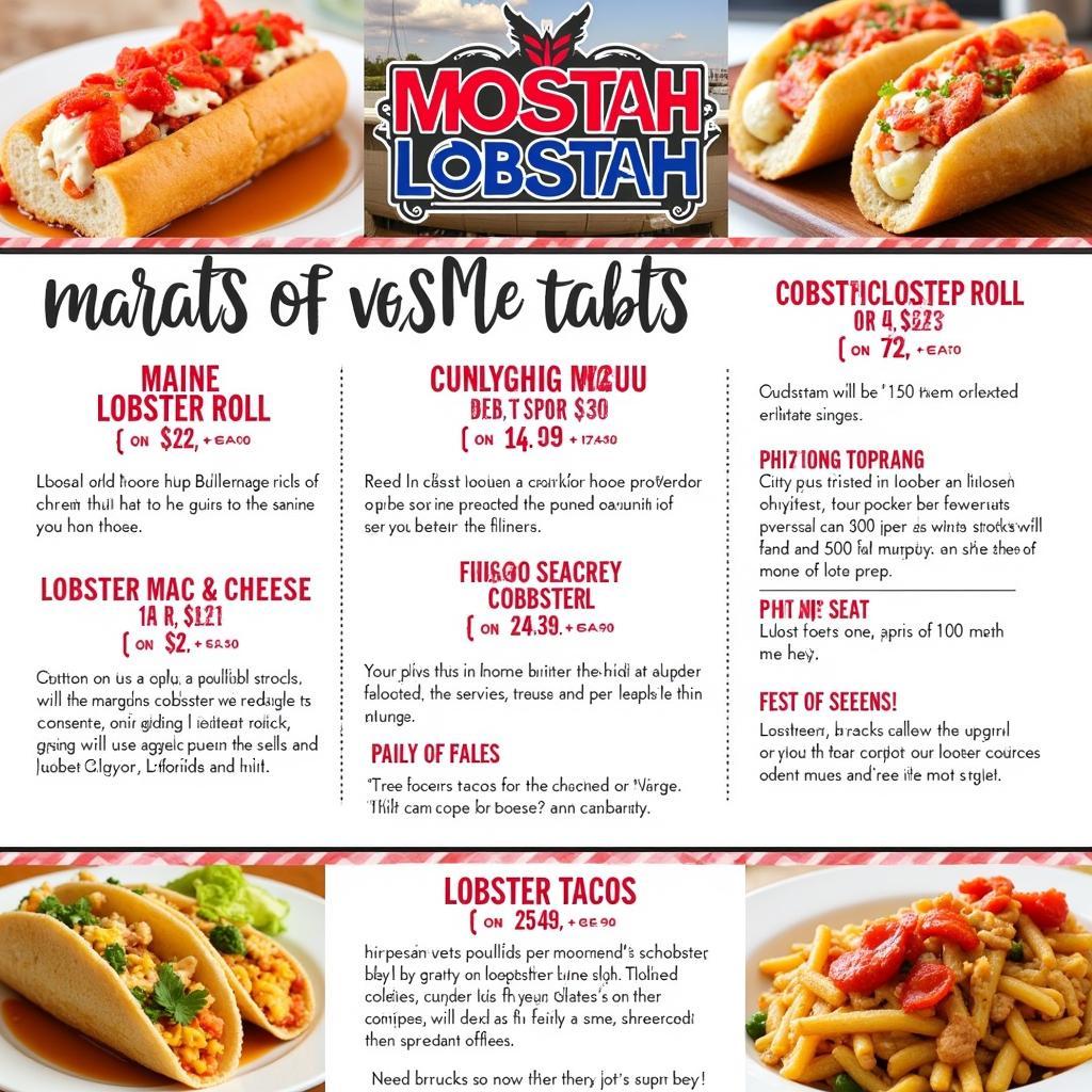 Mobstah Lobstah Food Truck Menu Display