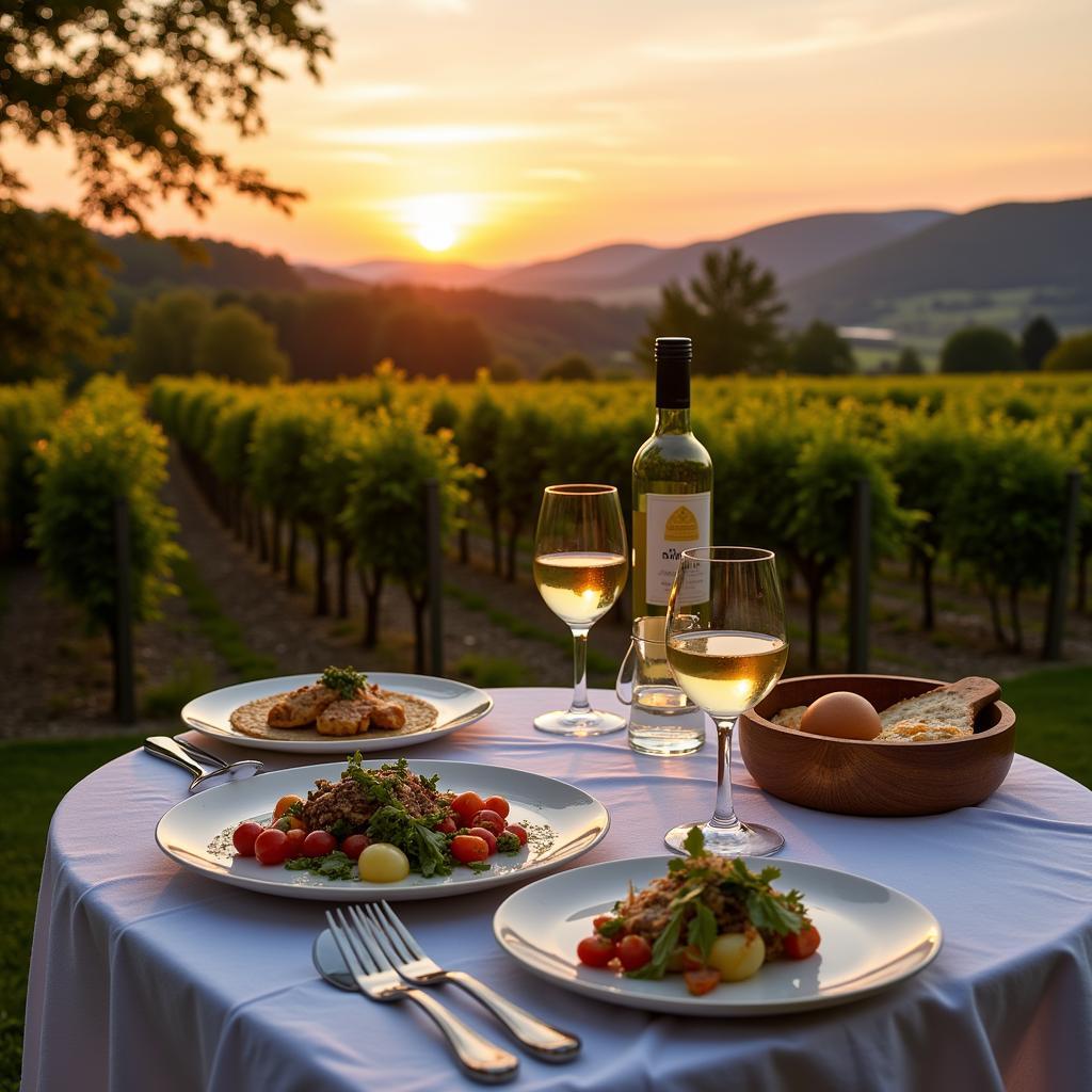 Mosel Wine and Food Pairing with Vineyard View