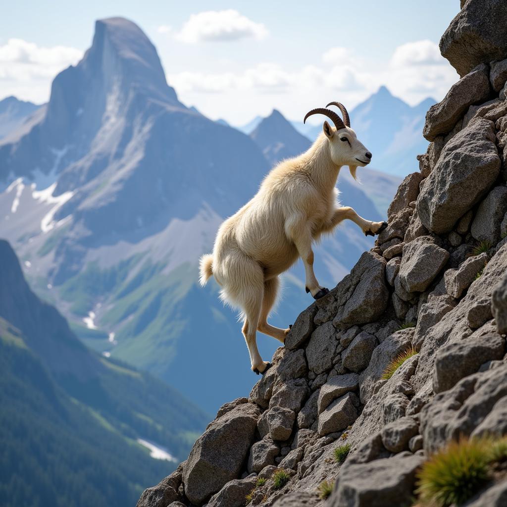 Mountain herbivores navigating the terrain