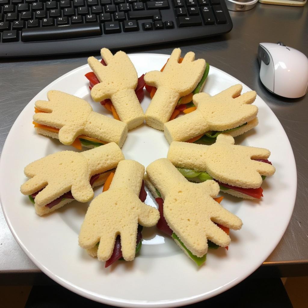 Playful Mouse Cursor Shaped Sandwiches