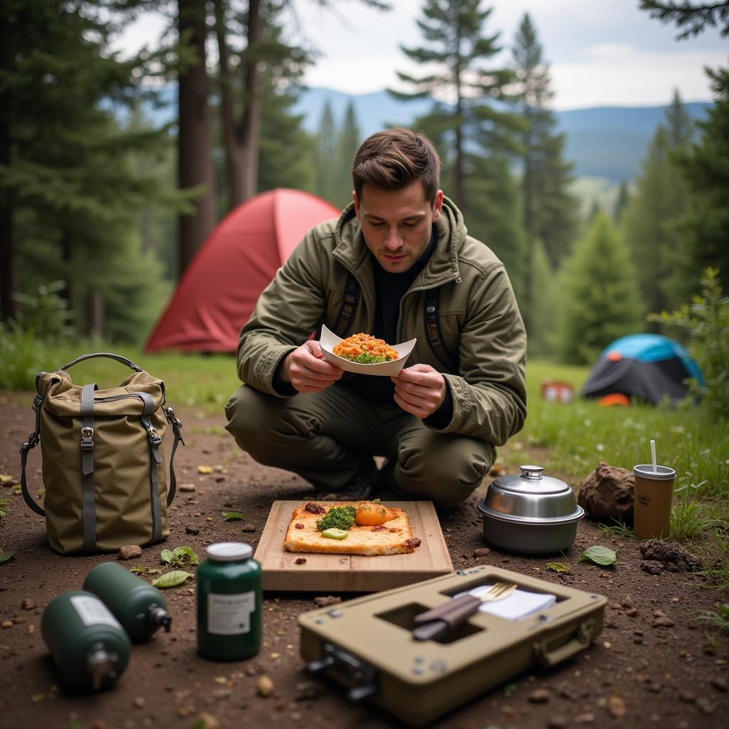 MRE Camping Scene