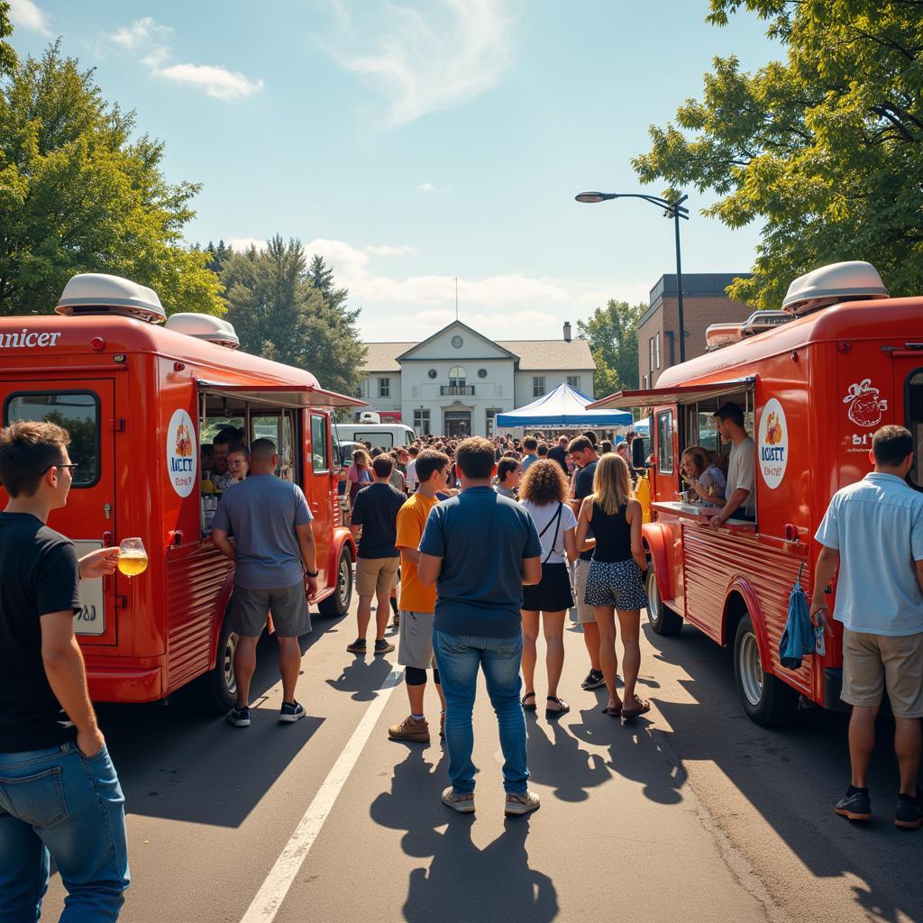 Musc Food Truck Community Gathering and Enjoying Food