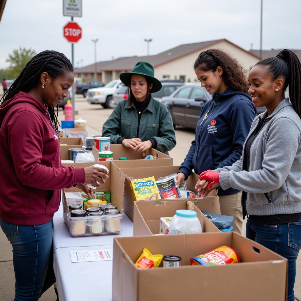 Community support and food donations for Muskogee, OK food bank.