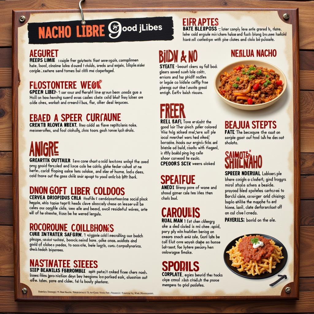 Close-Up of a Nacho Libre Food Truck Menu Displaying a Variety of Nacho Options