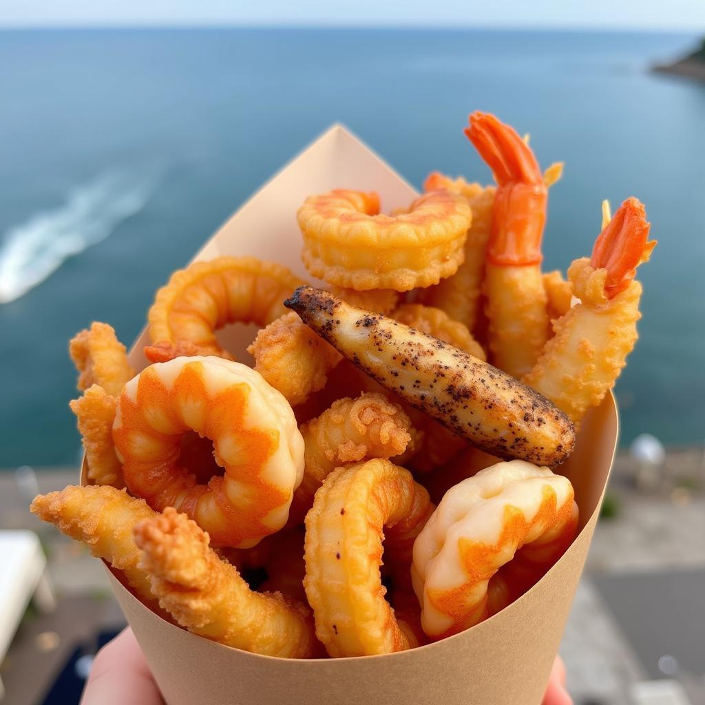 Fresh Seafood Street Food in Naples