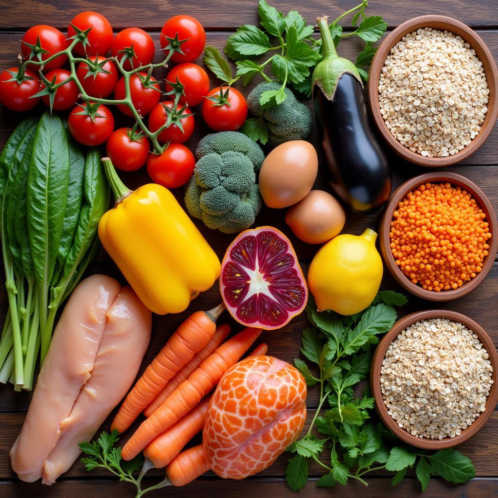 A vibrant display of fresh produce, whole grains, and lean proteins showcasing the diversity within the natural food group.