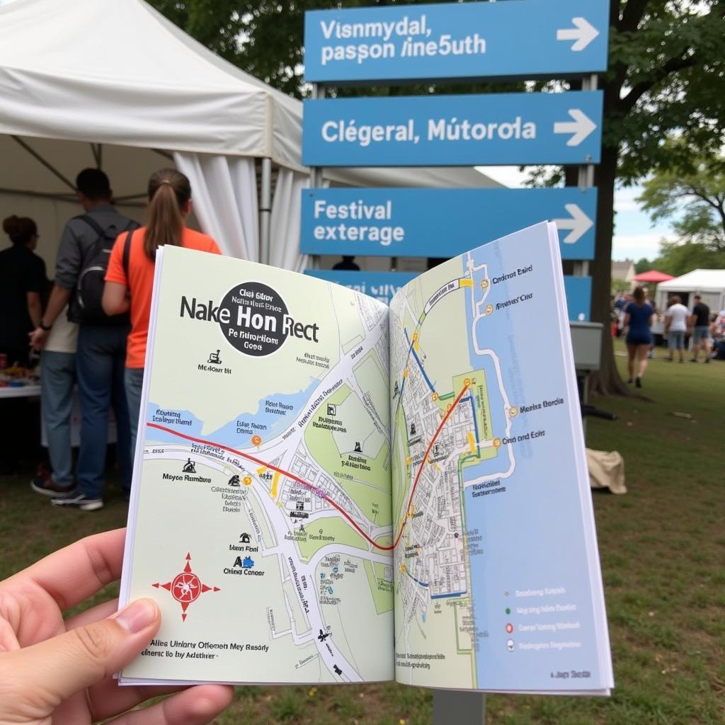 Navigating the International Food Festival with a Map and Signage