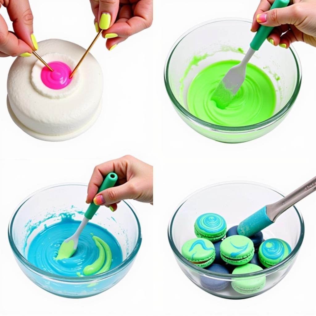 Neon Gel Food Coloring Mixing Techniques