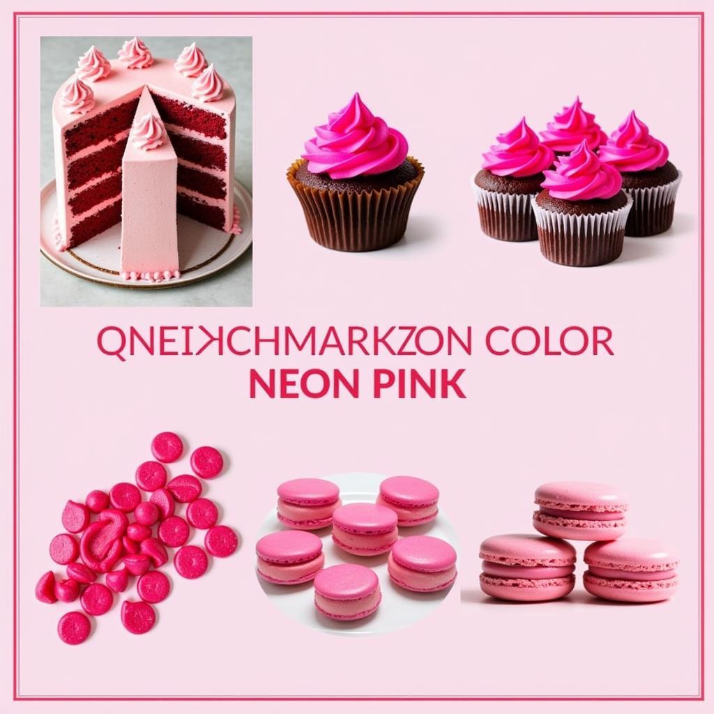 Various Neon Pink Food Creations