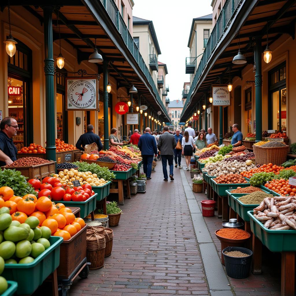 New Orleans Food Market Scene